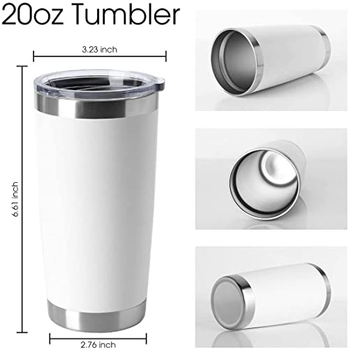 20oz Tumblers Stainless Steel Mugs with Lid Double Wall Vacuum Insulated Coffee Cups for Cold & Hot Drinks (12 Count)