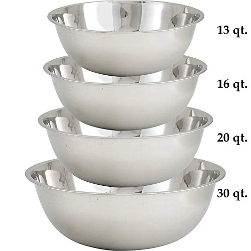 Large Stainless Steel Standard Weight Mixing Bowls Set