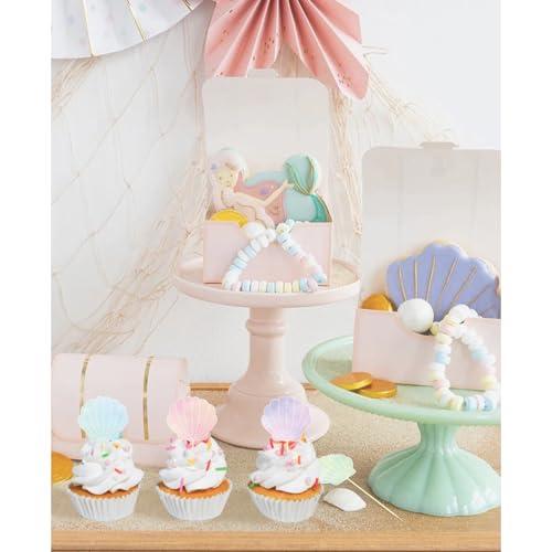 24 Pcs Mermaid Seashell Cupcake Toppers (24 Count)
