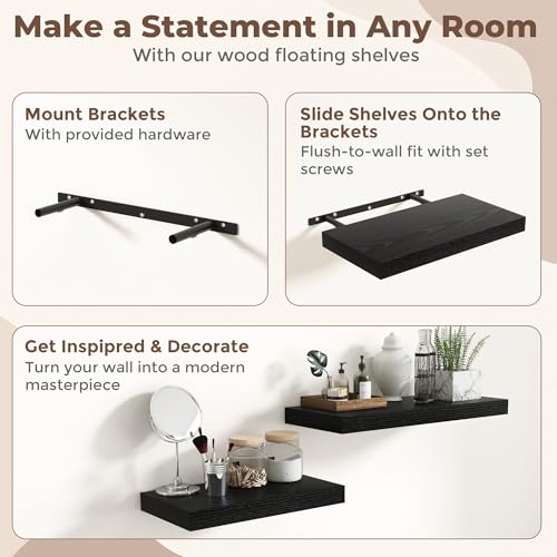 12 Inch Deep Floating Shelves for Wall (2 Count)