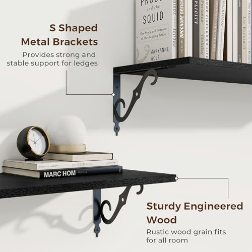 12 Inch Deep Floating Shelves for Wall (2 Count)