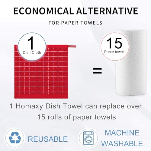 100% Cotton Terry Kitchen Dish Cloths (8 Count)