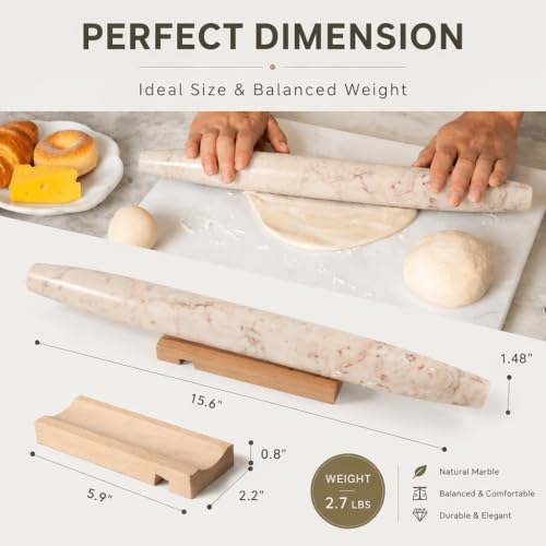 Natural Marble Rolling Pin for Baking
