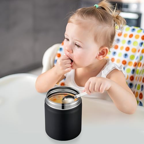 17oz Soup Thermo for Hot Food Kids Insulated Vacuum Food Jar with Stainless Steel Spoon Wide Mouth Thermo Leakproof Lunch Food Container Kids Hot Lunch Box