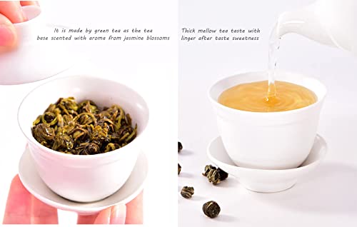 Jasmine Dragon Pearls Green Tea Loose Leaf 4oz *4tin (16 Ounce)