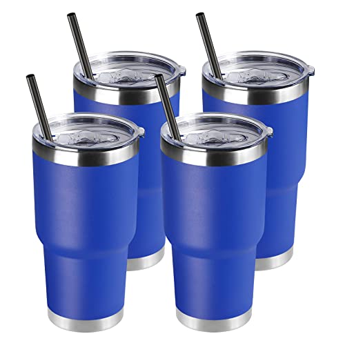 30 oz Tumbler with Lid and Straw (4 Count)