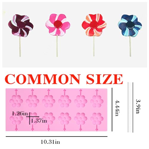 Silicone Lollipop Molds Candy Molds Silicone Sucker Molds Hard Candy Mold & 8 Rounds Nonstick Lollipop Mold With 20 Sticks for Candies
