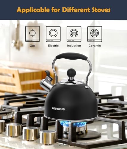 Tea Kettle 2 Quart Stainless Steel Whistling Tea Kettle