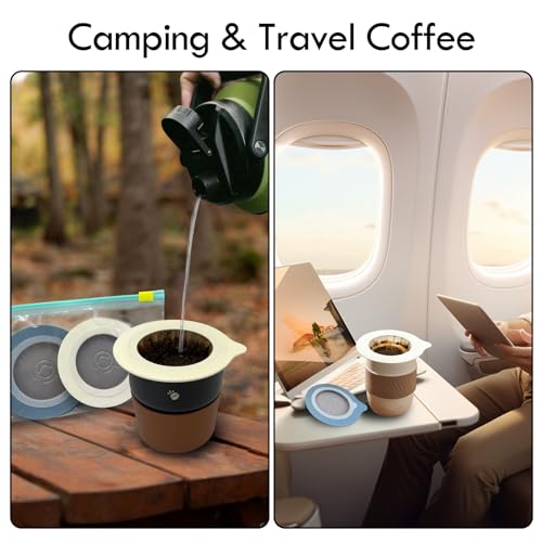 Portable Pour Over Coffee Dripper Reusable Coffee Filter Pour Over Coffee Maker for Camping Coffee (50 Count)