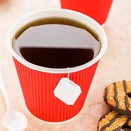 Ripple Wall Coffee Cups 25 Count 8 Ounce Insulated Red Paper Cups