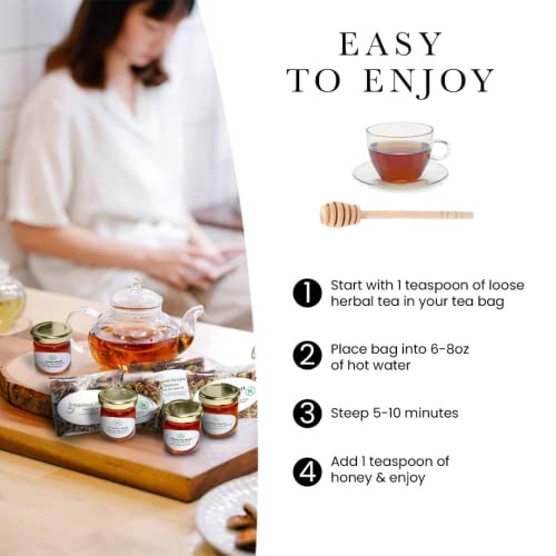 C&J Farms Texas Gourmet Artisan Seasonings A Gift of Tea and Honey Gift Set (16 Ounce)