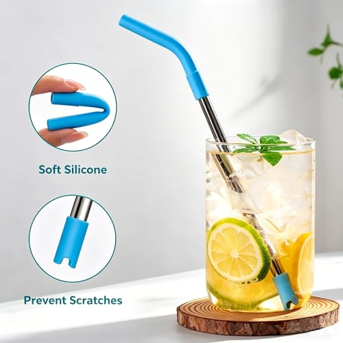 4 Set Silicone Straw Tips with Bottom Tub Compatible with Stanley Yeti (4 Count)