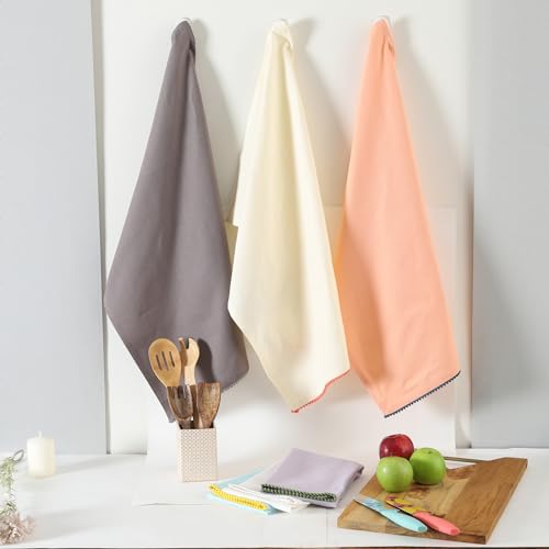 Kitchen Towels 100% Cotton Solid Kitchen Dish Cloths (6 Count)