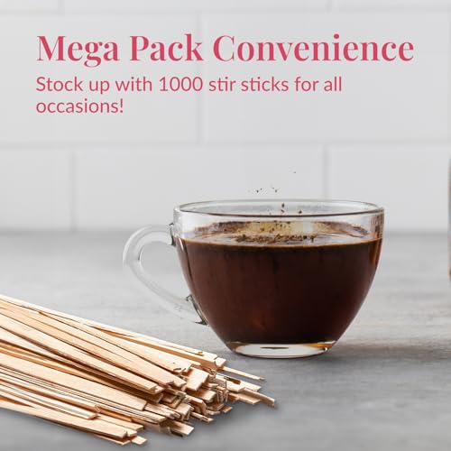 1000 Wooden Coffee Stirrer by Prestee (1000 Count)