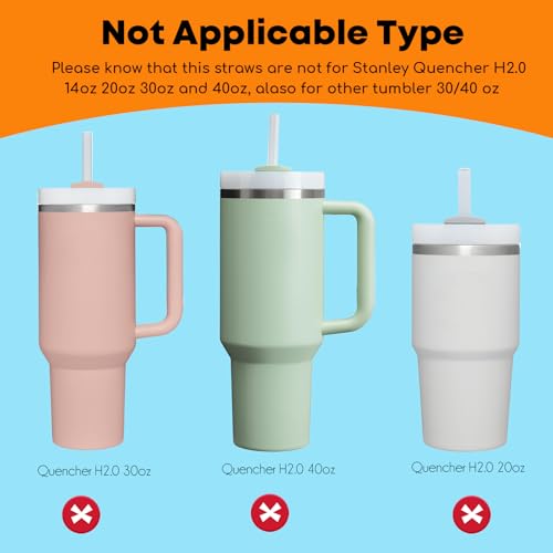 Stainless Steel Straws Compatible with Stanley IceFlow 30oz 2.0 Flip Straw Tumbler (6 Count)