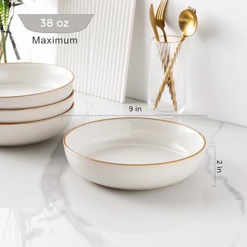 8.75'' Large Ceramic Pasta Bowls (4 Count)