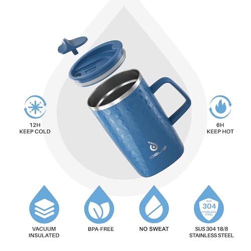 16 oz Insulated Coffee Mug with Lid and Handle