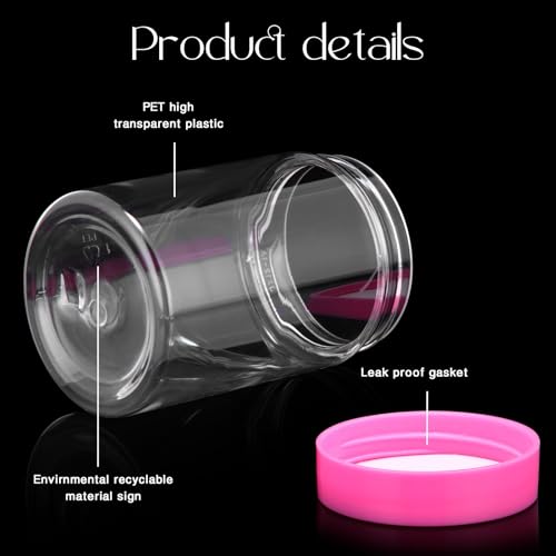 4 Pcs Plastic Jars Wide Mouth with Lids (4 Count)