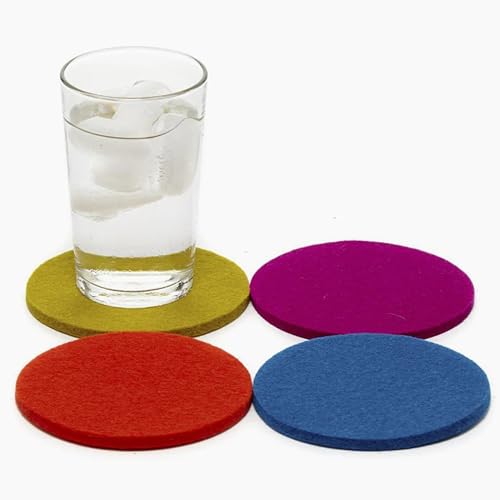 Bierfilzl Merino Wool Round Coasters Set of 4 (4 Count)