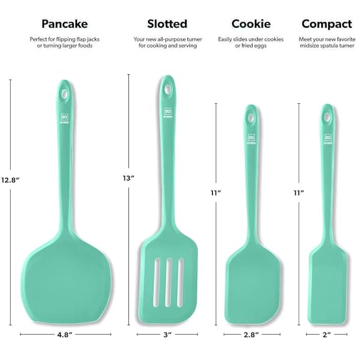 DI ORO Silicone Turner Spatula Set (4 Count)