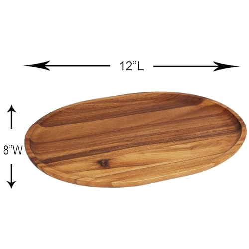 Woodard & Charles Acacia Wood Medium Oval Serving Tray