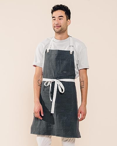 Linen Kitchen Apron for Cooking