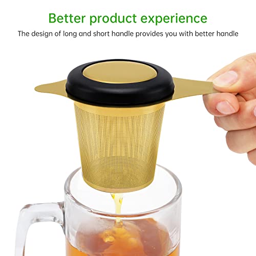 Two Pack Tea Infuser Basket Stainless Steel Tea Strainer Tea Filter With Small Strainer And Lid Tea Diffuser For Loose Tea Superior Brewing Experience
