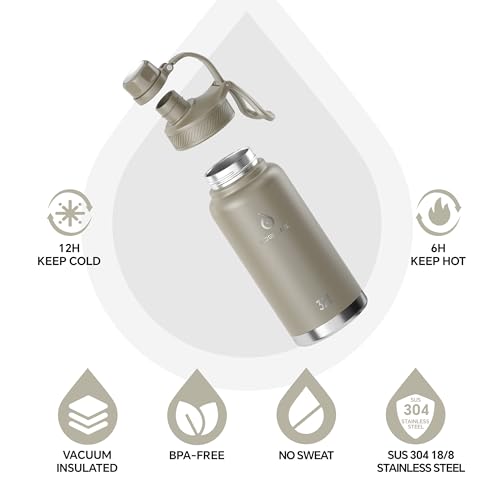 Insulated Stainless Steel Water Bottle with 2 Leak