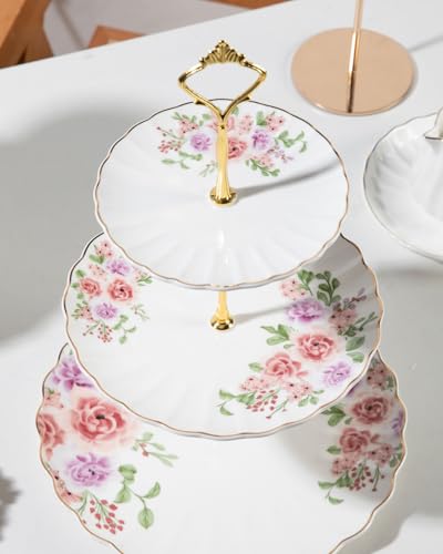 Sweejar 3 Tier Ceramic Cake Stand Wedding