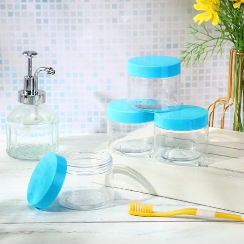 4 Pcs Plastic Jars Wide Mouth with Lids (4 Count)