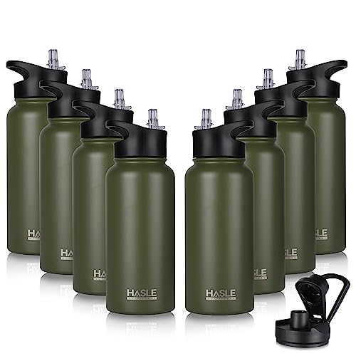32 oz Insulated Water Bottle Stainless Steel Double Walled Vacuum Sports Water Bottle with 2 Lids
