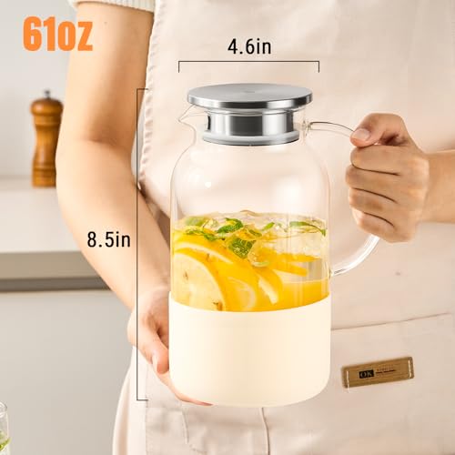 Glass Pitcher with Lid