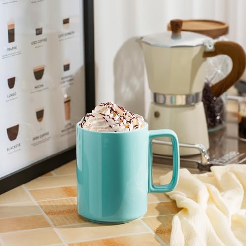 Large 15 Ounces Porcelain Coffee Mug Tea Mugs Set of 6 (6 Count)