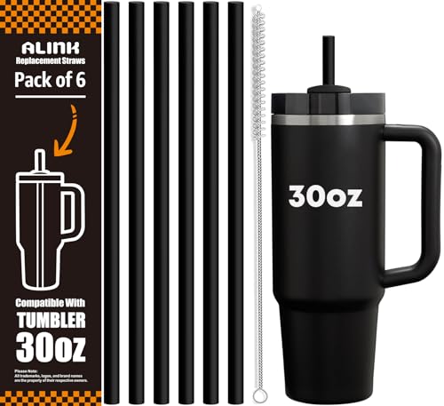 Black Replacement Straws for Stanley 30 oz Tumbler (6 Count)