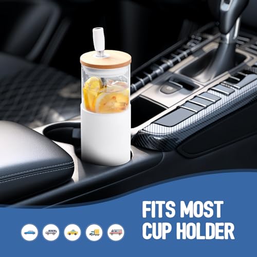 24oz Glass Tumbler with Lids and Straws