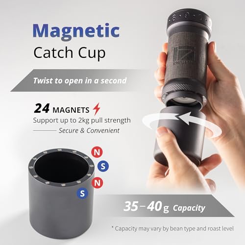 K Ultra Manual Coffee Grinder Silver with Carrying Case