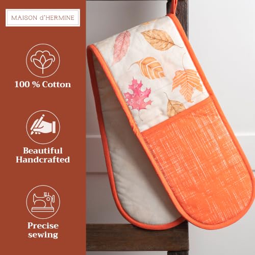 Double Oven Mitts 100% Cotton Double Oven Glove