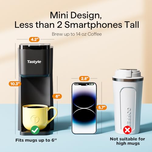 Mini Single Serve Hot and Iced Coffee Maker for K Cup and Ground