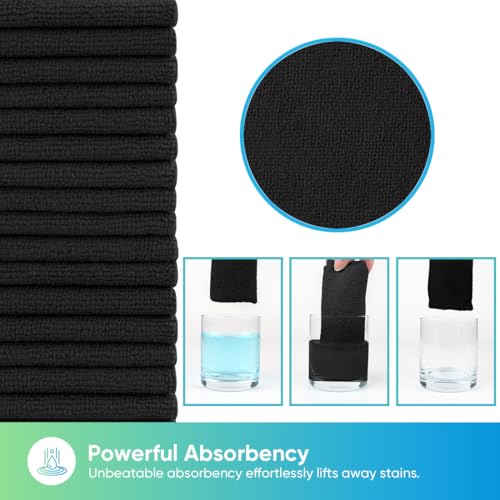 Black Microfiber Cleaning Cloth 100PK (100 Count)