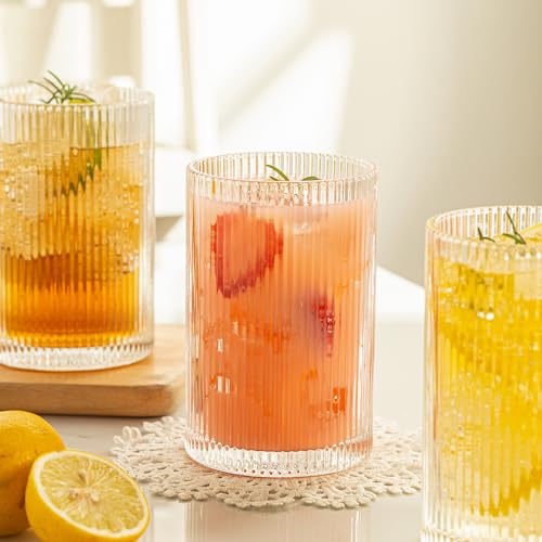 Vintage Ribbed Glassware Set (6 Count)