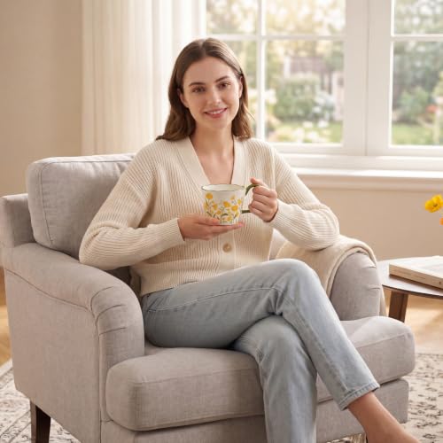 Cute Floral Coffee Mug Set of 4