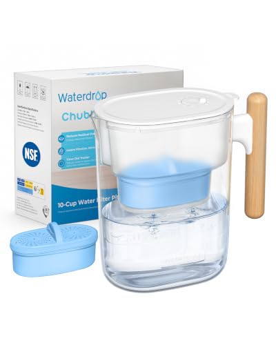 PT-04C-A Alkaline Water Filter Pitcher, 10-Cup Capacity, Clear