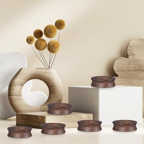Pack of 6 Wooden Sphere Holder Display Stand for Crystal Sport Ball (6 Count)