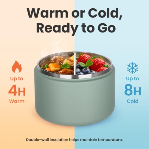 12oz Insulated Vacuum Food Jar with Buckle Lid Wide Mouth Soup Thermo for Hot Food Kids Leakproof Stainless Steel Lunch Container