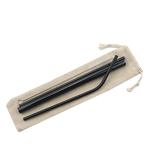 Metal Straws Stainless Steel Straws 8.5" Drinking Straws Reusable 3 Set