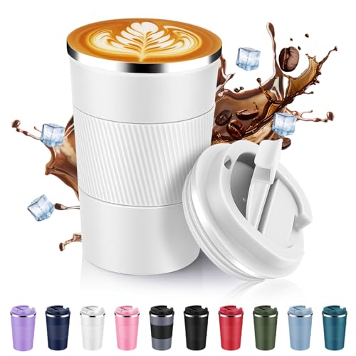 13 oz Stainless Steel Insulated Travel Coffee Mug with Fip Lid