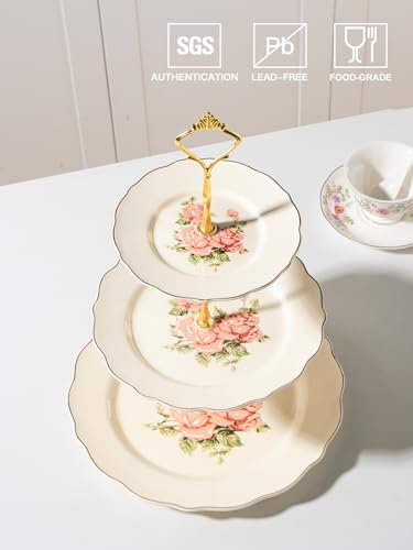 Sweejar 3 Tier Ceramic Cake Stand Wedding