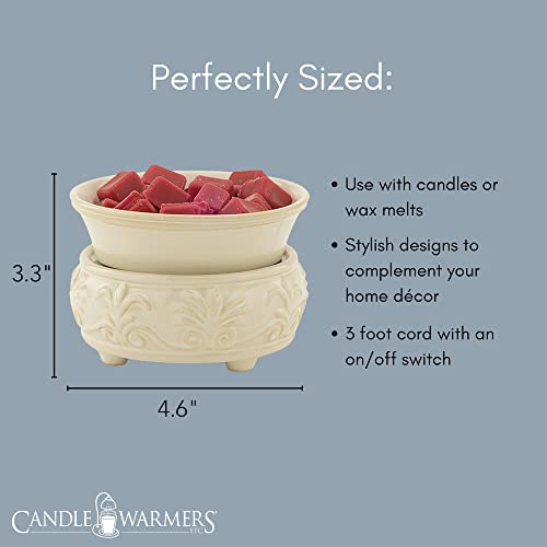 ETC 2-in-1 Candle and Fragrance Warmer for Warming Scented Candles or Wax Melts and Tarts with to Freshen Room, Sandstone