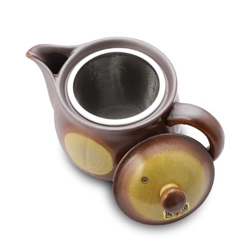 Japanese Banko Ware Teapot with Removable Stainless Steel Strainer