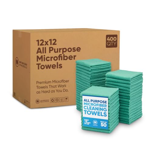 Bulk 12” X 12” All Purpose Microfiber Towels Wholesale (400 Count)